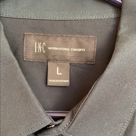 Men's INC Long Sleeve Snap-Up Shirt in Dark Teal. Sz L - Picture 5 of 6